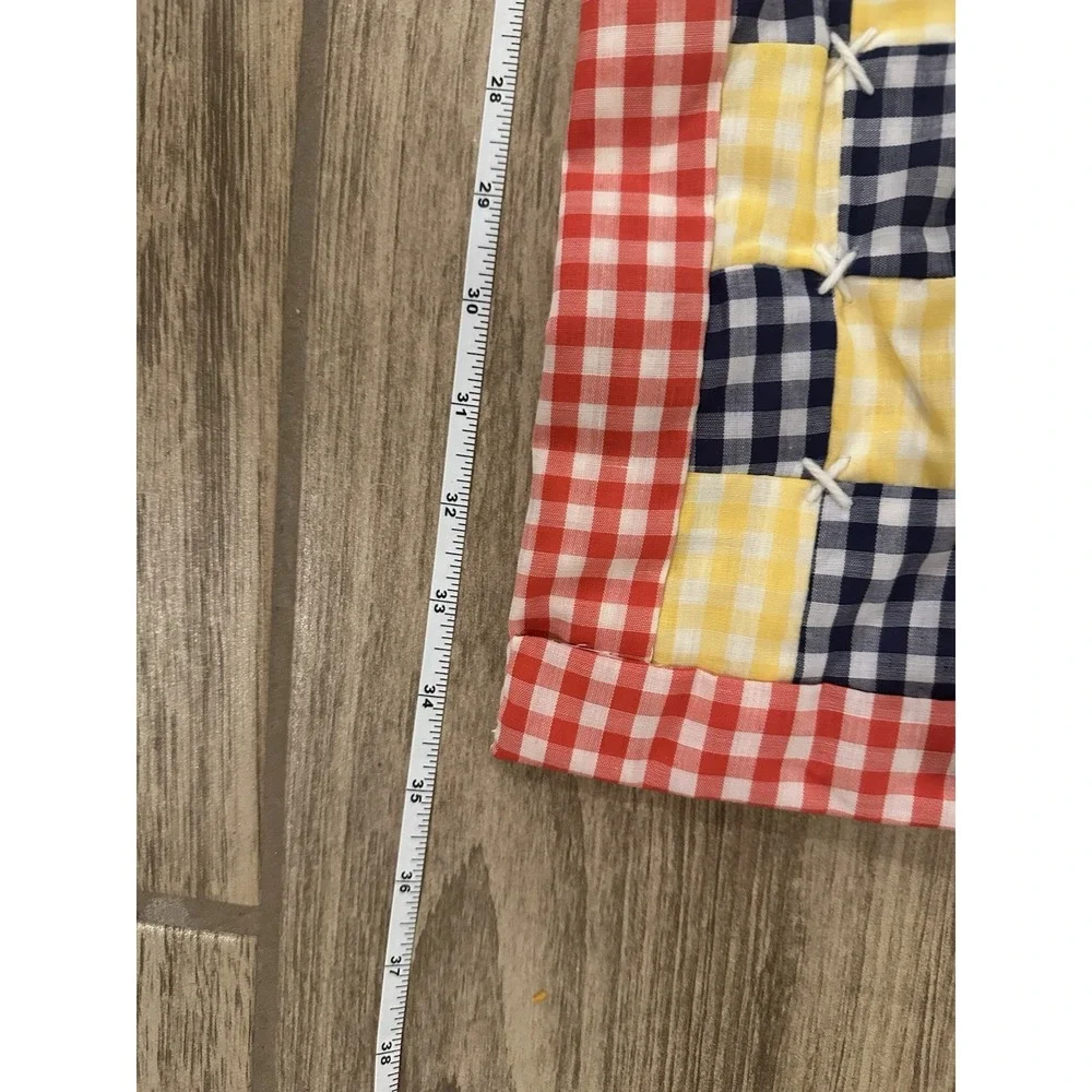 Adorable Handmade Vintage Winnie The Pooh‎ Baby Blanket  Red, yellow, Blue Check